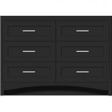 Strasser Woodenwork 46-107 - 48 X 18 X 34.5 Ravenna Town Vanity Shaker Sat Black 6 Drw