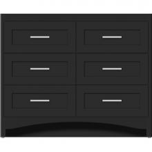 Strasser Woodenwork 45-851 - 42 X 18 X 34.5 Ravenna Town Vanity Shaker Sat Black 6 Drw