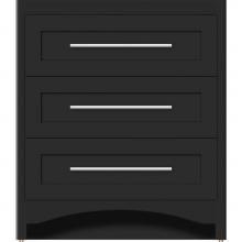 Strasser Woodenwork 45-458 - 30 X 21 X 34.5 Ravenna Town Vanity Shaker Sat Black 3 Drw