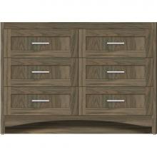 Strasser Woodenwork 46-098 - 48 X 18 X 34.5 Ravenna Town Vanity Shaker Dusky Oak 6 Drw