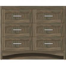 Strasser Woodenwork 45-989 - 42 X 21 X 34.5 Ravenna Town Vanity Shaker Dusky Oak 6 Drw