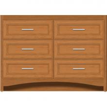 Strasser Woodenwork 46-067 - 48 X 18 X 34.5 Ravenna Town Vanity Deco Miter Nat Cherry 6 Drw
