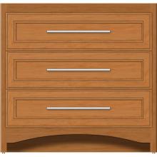 Strasser Woodenwork 45-575 - 36 X 18 X 34.5 Ravenna Town Vanity Deco Miter Nat Cherry 3 Drw