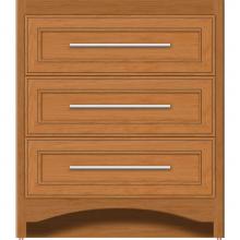 Strasser Woodenwork 45-418 - 30 X 21 X 34.5 Ravenna Town Vanity Deco Miter Nat Cherry 3 Drw