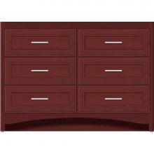 Strasser Woodenwork 46-063 - 48 X 18 X 34.5 Ravenna Town Vanity Deco Miter Dk Cherry 6 Drw