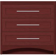Strasser Woodenwork 45-571 - 36 X 18 X 34.5 Ravenna Town Vanity Deco Miter Dk Cherry 3 Drw