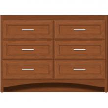 Strasser Woodenwork 46-062 - 48 X 18 X 34.5 Ravenna Town Vanity Deco Miter Cinn Cherry 6 Drw