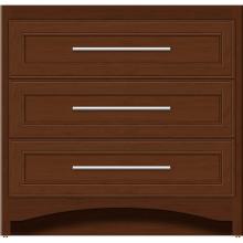 Strasser Woodenwork 45-695 - 36 X 21 X 34.5 Ravenna Town Vanity Deco Miter Pecan Cherry 3 Drw