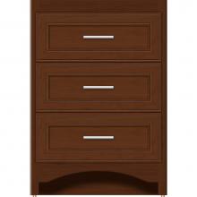 Strasser Woodenwork 45-057 - 24 X 21 X 34.5 Ravenna Town Vanity Deco Miter Pecan Cherry 3 Drw