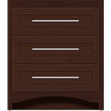 Strasser Woodenwork 45-421 - 30 X 21 X 34.5 Ravenna Town Vanity Deco Miter Choc Cherry 3 Drw