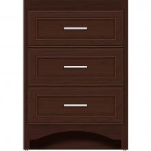 Strasser Woodenwork 45-067 - 24 X 21 X 34.5 Ravenna Town Vanity Deco Miter Choc Cherry 3 Drw