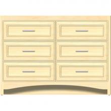 Strasser Woodenwork 46-068 - 48 X 18 X 34.5 Ravenna Town Vanity Deco Miter Nat Maple 6 Drw
