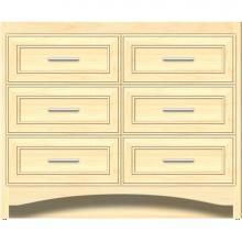 Strasser Woodenwork 45-939 - 42 X 21 X 34.5 Ravenna Town Vanity Deco Miter Nat Maple 6 Drw