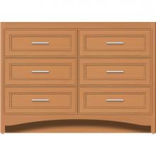 Strasser Woodenwork 46-069 - 48 X 18 X 34.5 Ravenna Town Vanity Deco Miter Nat Oak 6 Drw