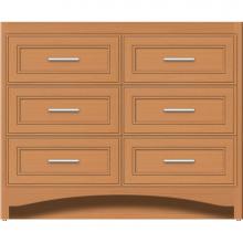 Strasser Woodenwork 45-940 - 42 X 21 X 34.5 Ravenna Town Vanity Deco Miter Nat Oak 6 Drw