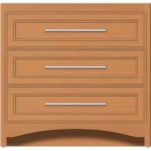 Strasser Woodenwork 45-704 - 36 X 21 X 34.5 Ravenna Town Vanity Deco Miter Nat Oak 3 Drw