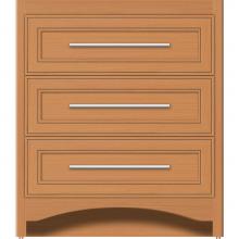 Strasser Woodenwork 45-420 - 30 X 21 X 34.5 Ravenna Town Vanity Deco Miter Nat Oak 3 Drw