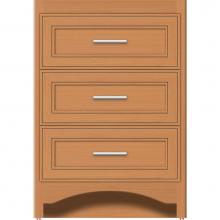 Strasser Woodenwork 45-066 - 24 X 21 X 34.5 Ravenna Town Vanity Deco Miter Nat Oak 3 Drw