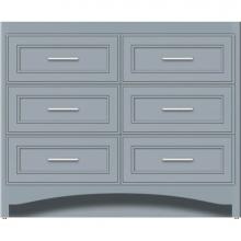 Strasser Woodenwork 45-820 - 42 X 18 X 34.5 Ravenna Town Vanity Deco Miter Silver Oak 6 Drw