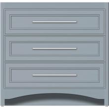 Strasser Woodenwork 45-711 - 36 X 21 X 34.5 Ravenna Town Vanity Deco Miter Silver Oak 3 Drw