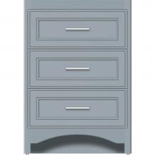 Strasser Woodenwork 45-073 - 24 X 21 X 34.5 Ravenna Town Vanity Deco Miter Silver Oak 3 Drw