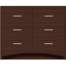 Strasser Woodenwork 45-805 - 42 X 18 X 34.5 Ravenna Town Vanity Deco Miter Choc Oak 6 Drw