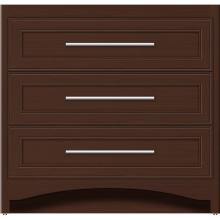 Strasser Woodenwork 45-696 - 36 X 21 X 34.5 Ravenna Town Vanity Deco Miter Choc Oak 3 Drw