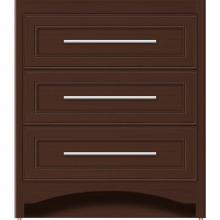 Strasser Woodenwork 45-412 - 30 X 21 X 34.5 Ravenna Town Vanity Deco Miter Choc Oak 3 Drw