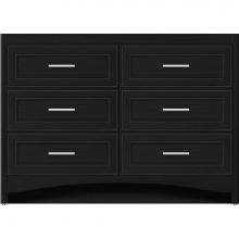 Strasser Woodenwork 46-066 - 48 X 18 X 34.5 Ravenna Town Vanity Deco Miter Midnight Oak 6 Drw