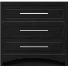 Strasser Woodenwork 45-701 - 36 X 21 X 34.5 Ravenna Town Vanity Deco Miter Midnight Oak 3 Drw