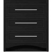 Strasser Woodenwork 45-417 - 30 X 21 X 34.5 Ravenna Town Vanity Deco Miter Midnight Oak 3 Drw