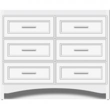 Strasser Woodenwork 45-819 - 42 X 18 X 34.5 Ravenna Town Vanity Deco Miter Sat White 6 Drw