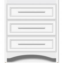 Strasser Woodenwork 45-426 - 30 X 21 X 34.5 Ravenna Town Vanity Deco Miter Sat White 3 Drw