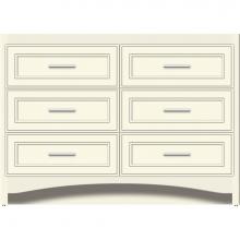 Strasser Woodenwork 46-181 - 48 X 21 X 34.5 Ravenna Town Vanity Deco Miter Sat Biscuit 6 Drw