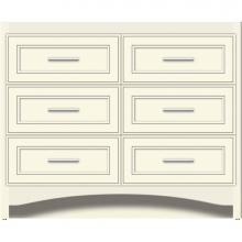 Strasser Woodenwork 45-816 - 42 X 18 X 34.5 Ravenna Town Vanity Deco Miter Sat Biscuit 6 Drw
