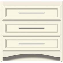 Strasser Woodenwork 45-707 - 36 X 21 X 34.5 Ravenna Town Vanity Deco Miter Sat Biscuit 3 Drw