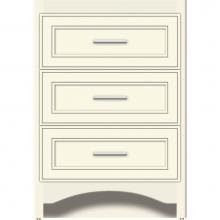 Strasser Woodenwork 44-914 - 24 X 18 X 34.5 Ravenna Town Vanity Deco Miter Sat Biscuit 3 Drw