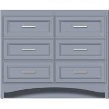 Strasser Woodenwork 45-945 - 42 X 21 X 34.5 Ravenna Town Vanity Deco Miter Sat Silver 6 Drw