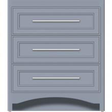 Strasser Woodenwork 45-425 - 30 X 21 X 34.5 Ravenna Town Vanity Deco Miter Sat Silver 3 Drw