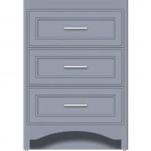 Strasser Woodenwork 44-916 - 24 X 18 X 34.5 Ravenna Town Vanity Deco Miter Sat Silver 3 Drw