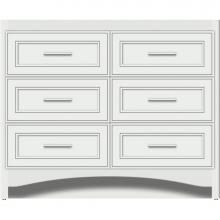 Strasser Woodenwork 45-815 - 42 X 18 X 34.5 Ravenna Town Vanity Deco Miter Powder Grey 6 Drw