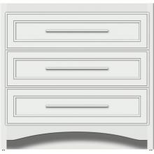 Strasser Woodenwork 45-706 - 36 X 21 X 34.5 Ravenna Town Vanity Deco Miter Powder Grey 3 Drw