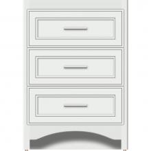 Strasser Woodenwork 45-068 - 24 X 21 X 34.5 Ravenna Town Vanity Deco Miter Powder Grey 3 Drw