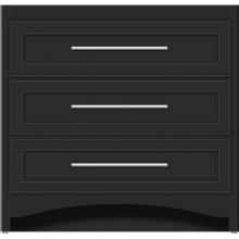 Strasser Woodenwork 45-708 - 36 X 21 X 34.5 Ravenna Town Vanity Deco Miter Sat Black 3 Drw