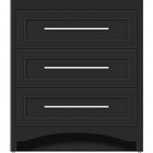 Strasser Woodenwork 45-424 - 30 X 21 X 34.5 Ravenna Town Vanity Deco Miter Sat Black 3 Drw