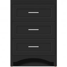 Strasser Woodenwork 45-070 - 24 X 21 X 34.5 Ravenna Town Vanity Deco Miter Sat Black 3 Drw