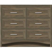 Strasser Woodenwork 45-808 - 42 X 18 X 34.5 Ravenna Town Vanity Deco Miter Dusky Oak 6 Drw