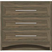 Strasser Woodenwork 45-572 - 36 X 18 X 34.5 Ravenna Town Vanity Deco Miter Dusky Oak 3 Drw