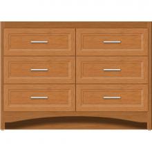 Strasser Woodenwork 46-084 - 48 X 18 X 34.5 Ravenna Town Vanity Ogee Miter Nat Cherry 6 Drw