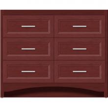 Strasser Woodenwork 45-824 - 42 X 18 X 34.5 Ravenna Town Vanity Ogee Miter Dk Cherry 6 Drw